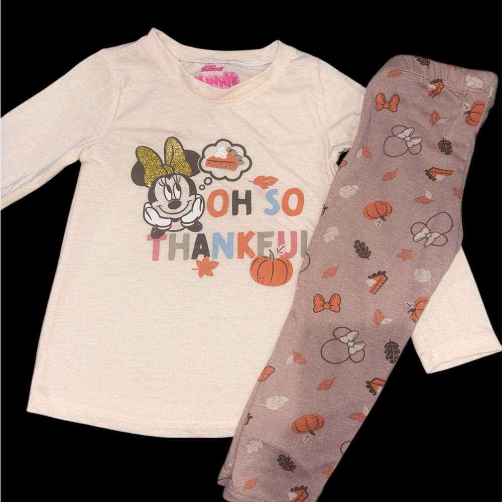 Disney Kids Holiday Outfit - Cream and Pink